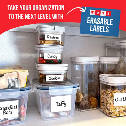 Reusable Chalkboard Labels for Food Containers, 96-Pack (1x3 & 1.5") - Erasable Dry Erase Stickers - Removable Kitchen Labels for Fridge, Freezer & Organizing
