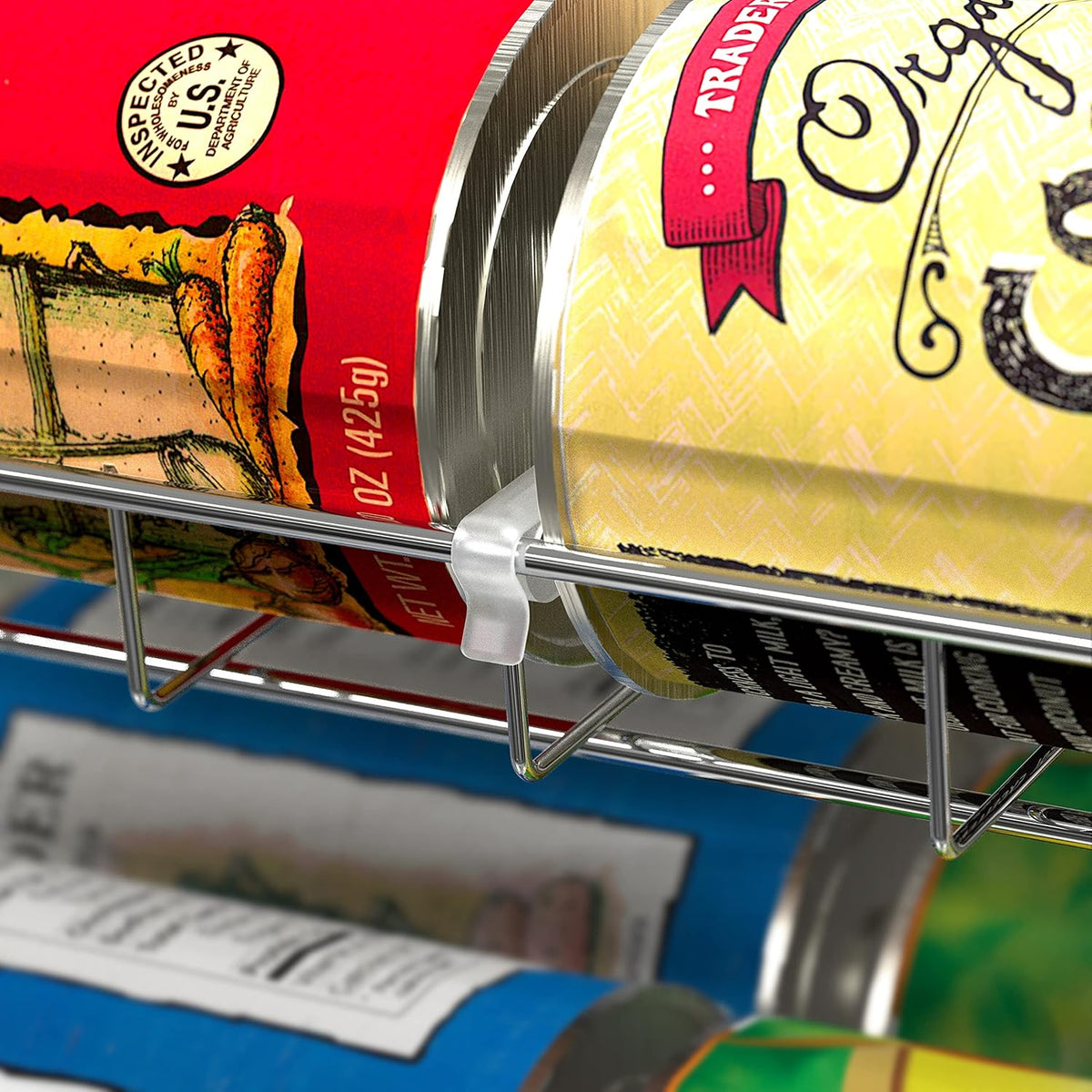 Stackable Can Rack Organizer Holds Up to 36 Cans, Chrome