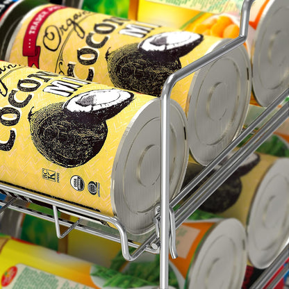 Stackable Can Rack Organizer Holds Up to 36 Cans, Chrome