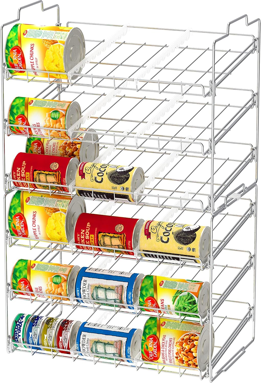 Stackable Can Rack Organizer Holds Up to 36 Cans, Chrome