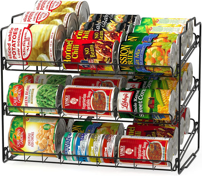 Stackable Can Rack Organizer Holds Up to 36 Cans, Chrome