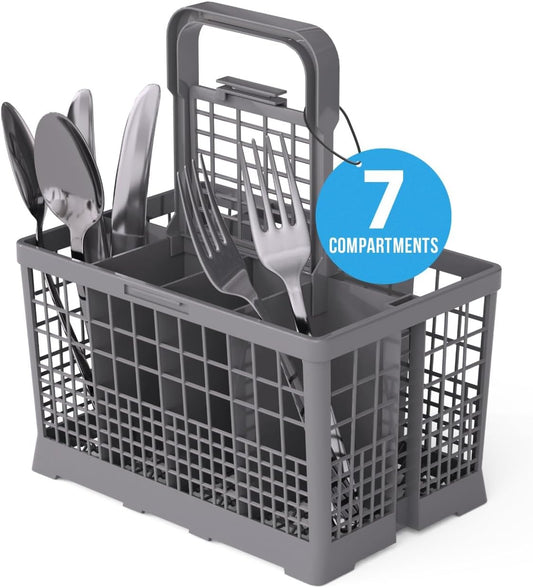 Universal Dishwasher Utensils Silverware Cutlery Basket Compatible with Maytag, Samsung, Kenmore,GE, Bosch, Whirlpool, KitchenAid and Many More (Gray)
