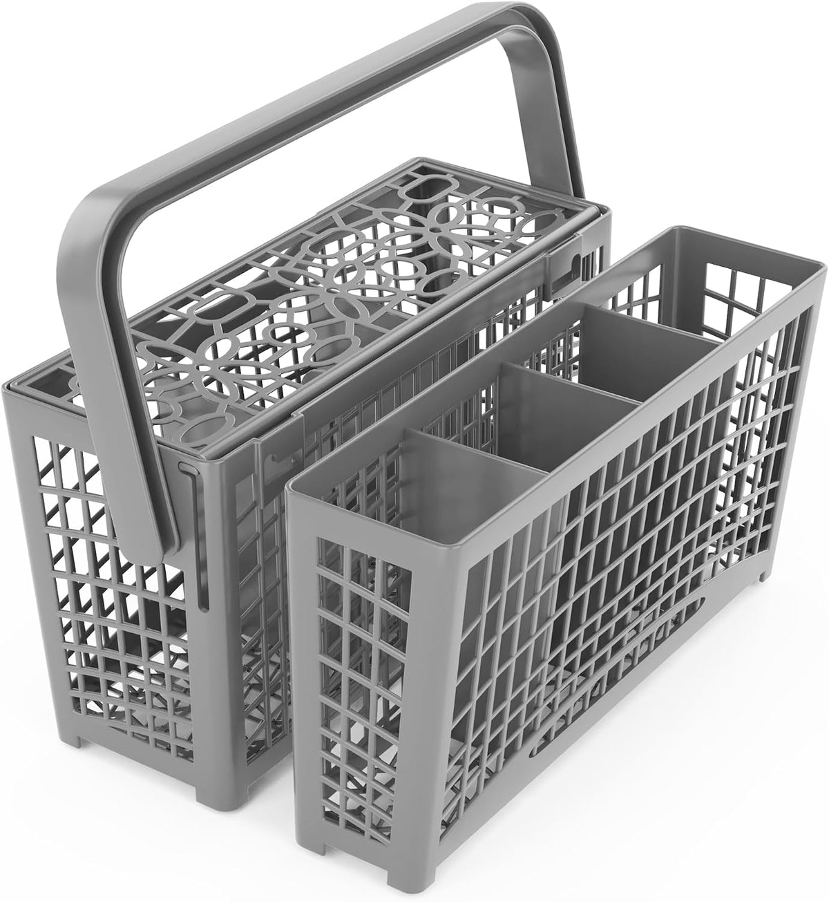 Universal Dishwasher Utensils Silverware Cutlery Basket Compatible with Maytag, Samsung, Kenmore,GE, Bosch, Whirlpool, KitchenAid and Many More (Gray)