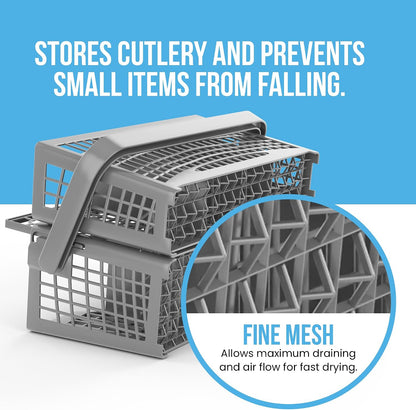 Universal Dishwasher Utensils Silverware Cutlery Basket Compatible with Maytag, Samsung, Kenmore,GE, Bosch, Whirlpool, KitchenAid and Many More (Gray)