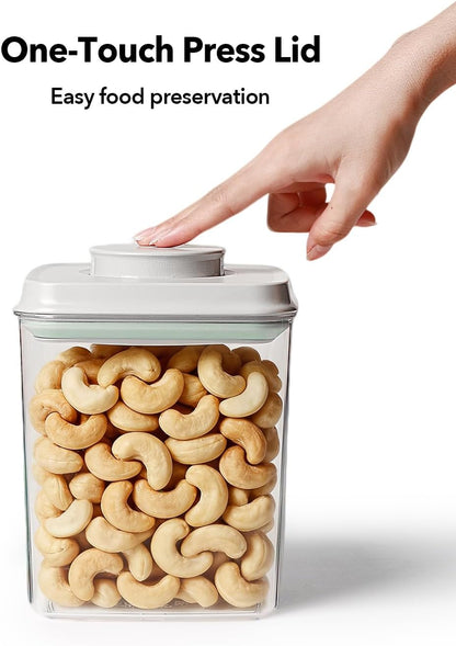 Airtight Food Storage Containers,1.3Qt Pop Food Containers with Lids, Stackable One Button Opening Kitchen Pantry Organizers and Storage, BPA-Free Food Containers Set for Snacks Candy Spices