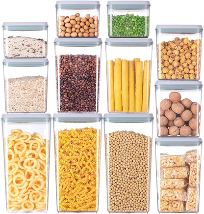 Airtight Food Storage Containers,1.3Qt Pop Food Containers with Lids, Stackable One Button Opening Kitchen Pantry Organizers and Storage, BPA-Free Food Containers Set for Snacks Candy Spices