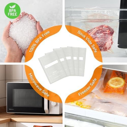 8"x12" Vacuum Sealer Bags for Food, 200 Precut Quart Bags, Keeper Box