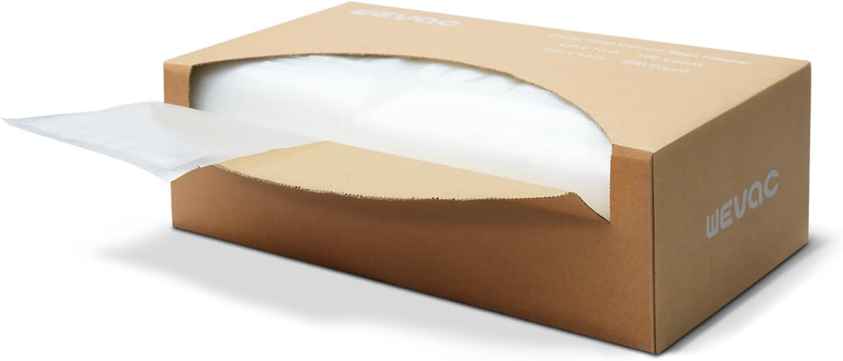 8"x12" Vacuum Sealer Bags for Food, 200 Precut Quart Bags, Keeper Box