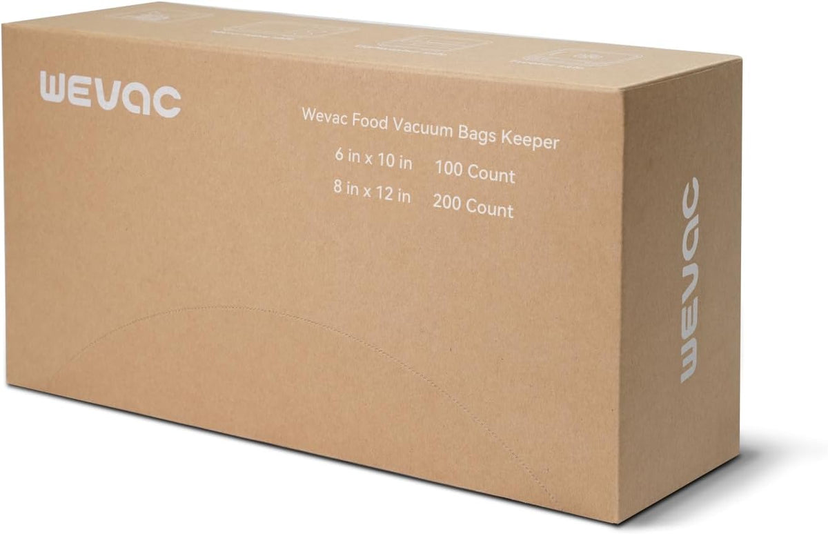 8"x12" Vacuum Sealer Bags for Food, 200 Precut Quart Bags, Keeper Box