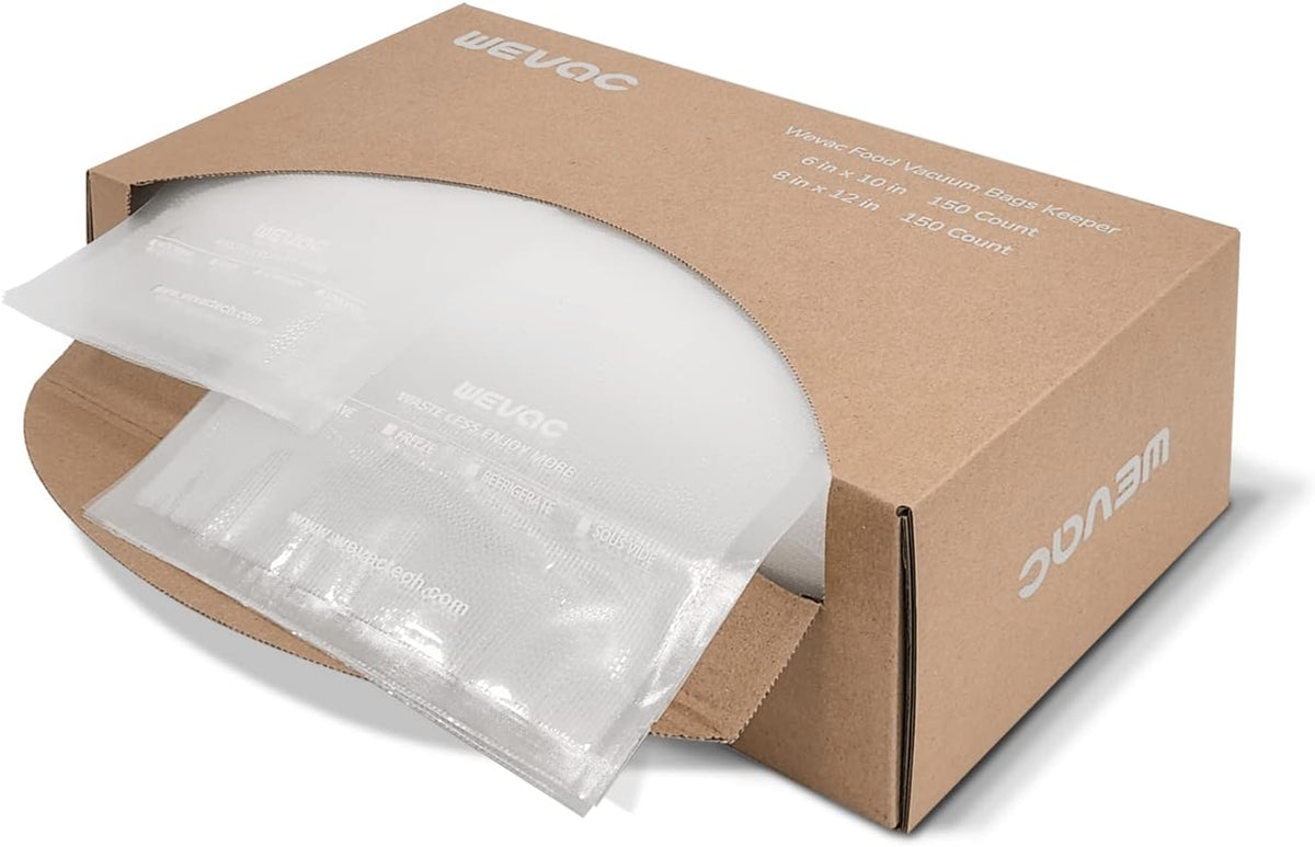 8"x12" Vacuum Sealer Bags for Food, 200 Precut Quart Bags, Keeper Box