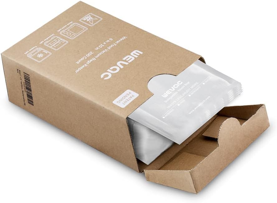 8"x12" Vacuum Sealer Bags for Food, 200 Precut Quart Bags, Keeper Box