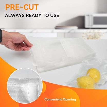 8"x12" Vacuum Sealer Bags for Food, 200 Precut Quart Bags, Keeper Box