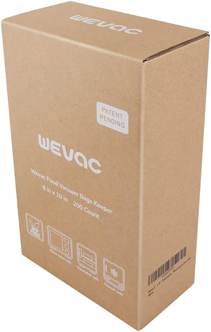 8"x12" Vacuum Sealer Bags for Food, 200 Precut Quart Bags, Keeper Box