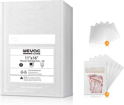 8"x12" Vacuum Sealer Bags for Food, 200 Precut Quart Bags, Keeper Box