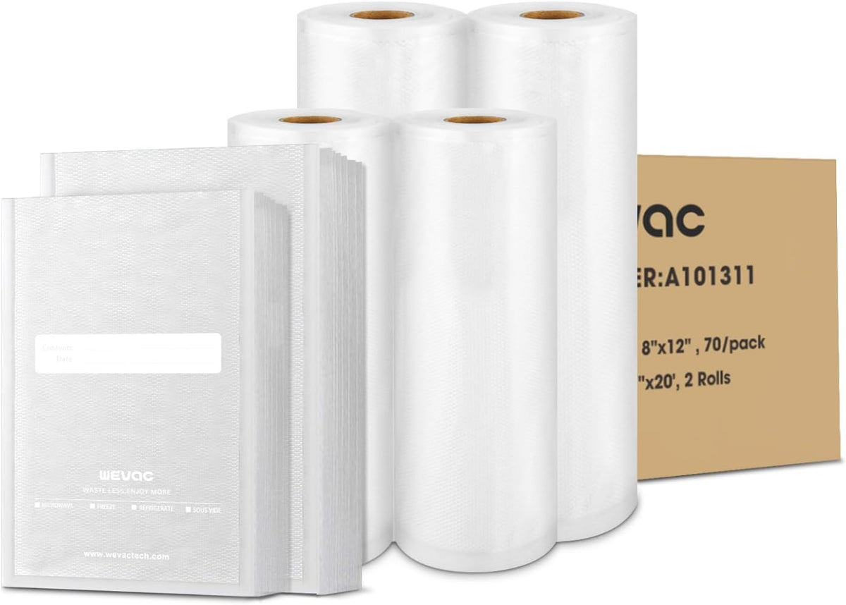 8"x12" Vacuum Sealer Bags for Food, 200 Precut Quart Bags, Keeper Box