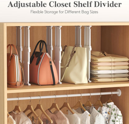 3.2" High Drawer Dividers for Clothes, Adjustable Drawer Organizers | 10.5"-16.5" Expandable Plastic Separator for Dresser, Kitchen, Cabinet, Closet, Nursery, Socks & Underwear Storage, 4 Pack