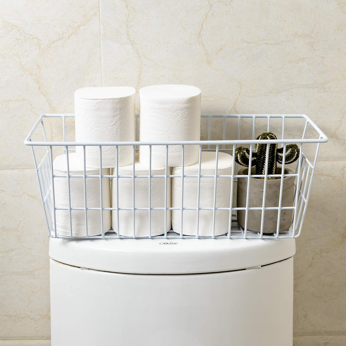 Freezer Baskets, Set of 4 Farmhouse Metal Wire Basket Freezer Storage Wire Baskets Organizer Wire Storage Basket for Kitchen Pantry Organizer Bins (White)