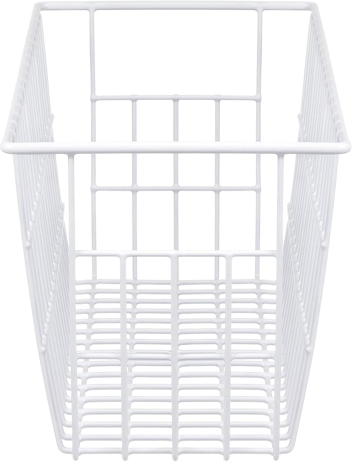 Freezer Baskets, Set of 4 Farmhouse Metal Wire Basket Freezer Storage Wire Baskets Organizer Wire Storage Basket for Kitchen Pantry Organizer Bins (White)