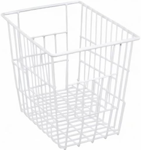Freezer Baskets, Set of 4 Farmhouse Metal Wire Basket Freezer Storage Wire Baskets Organizer Wire Storage Basket for Kitchen Pantry Organizer Bins (White)