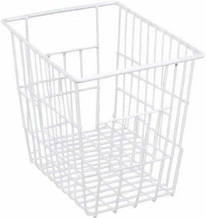 Freezer Baskets, Set of 4 Farmhouse Metal Wire Basket Freezer Storage Wire Baskets Organizer Wire Storage Basket for Kitchen Pantry Organizer Bins (White)