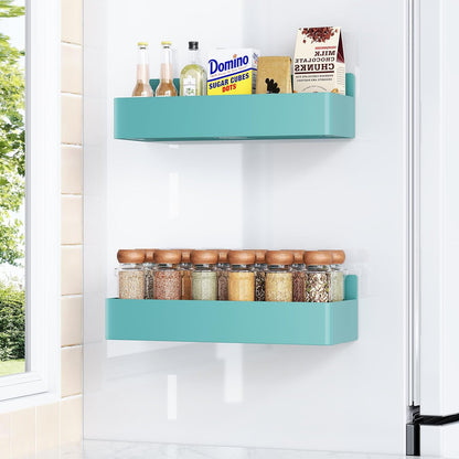 Magnetic Spice Rack for Refrigerator, Kitchen Organizer and Storage Shelf, Black …