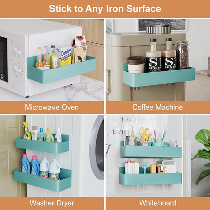 Magnetic Spice Rack for Refrigerator, Kitchen Organizer and Storage Shelf, Black …