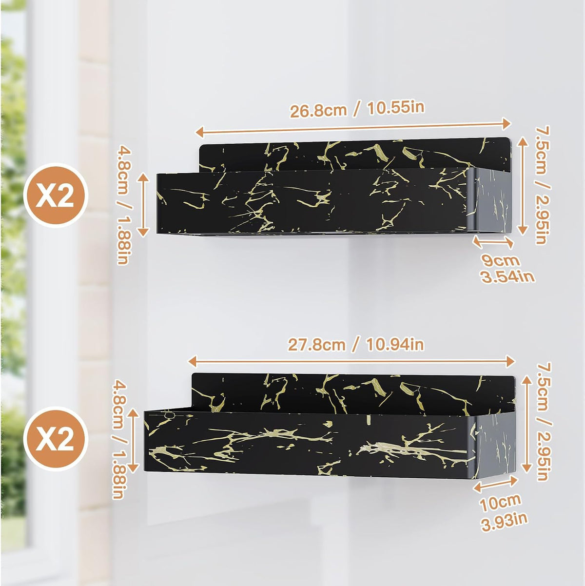 Magnetic Spice Rack for Refrigerator, Kitchen Organizer and Storage Shelf, Black …