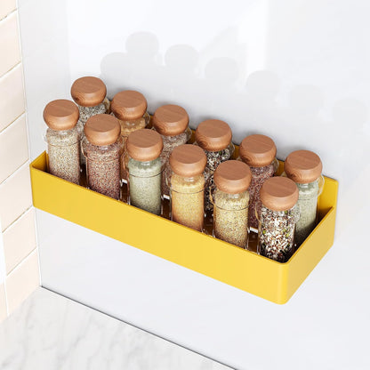 Magnetic Spice Rack for Refrigerator, Kitchen Organizer and Storage Shelf, Black …