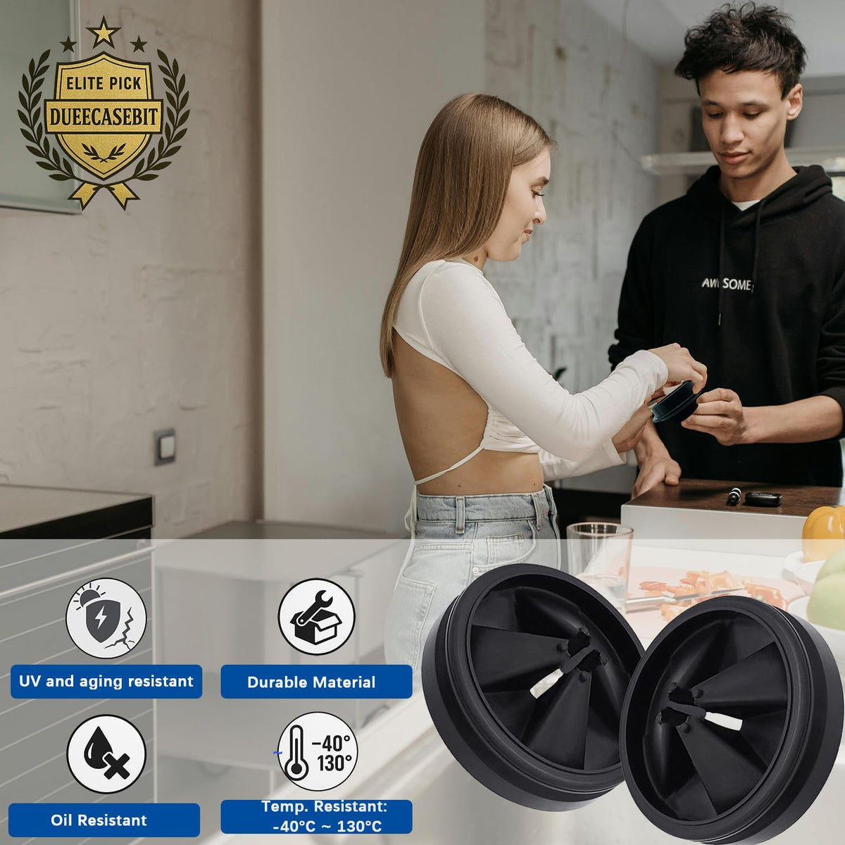 3-3/8 Inch Garbage Disposal Splash Guard, Upgraded Quiet Collar Sink Baffle Drain Plug, Replacement for InSinkErator Evolution Series Disposals. 1 PCS
