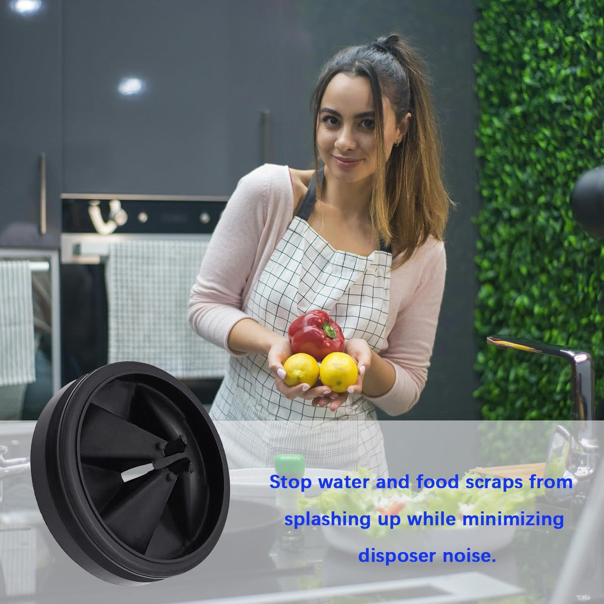 3-3/8 Inch Garbage Disposal Splash Guard, Upgraded Quiet Collar Sink Baffle Drain Plug, Replacement for InSinkErator Evolution Series Disposals. 1 PCS