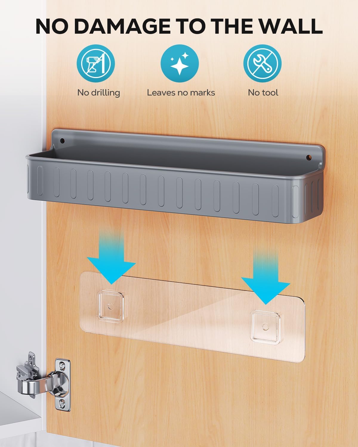 Spice Rack Wall Mount, 4 Pack Clear, 2" Depth, Screw/Adhesive | Wall-Mounted with Removable Hooks Saves Counter Space, Fits 2" Deep Jars, Ideal for Kitchen Cabinets, Pantry Doors, and RVs