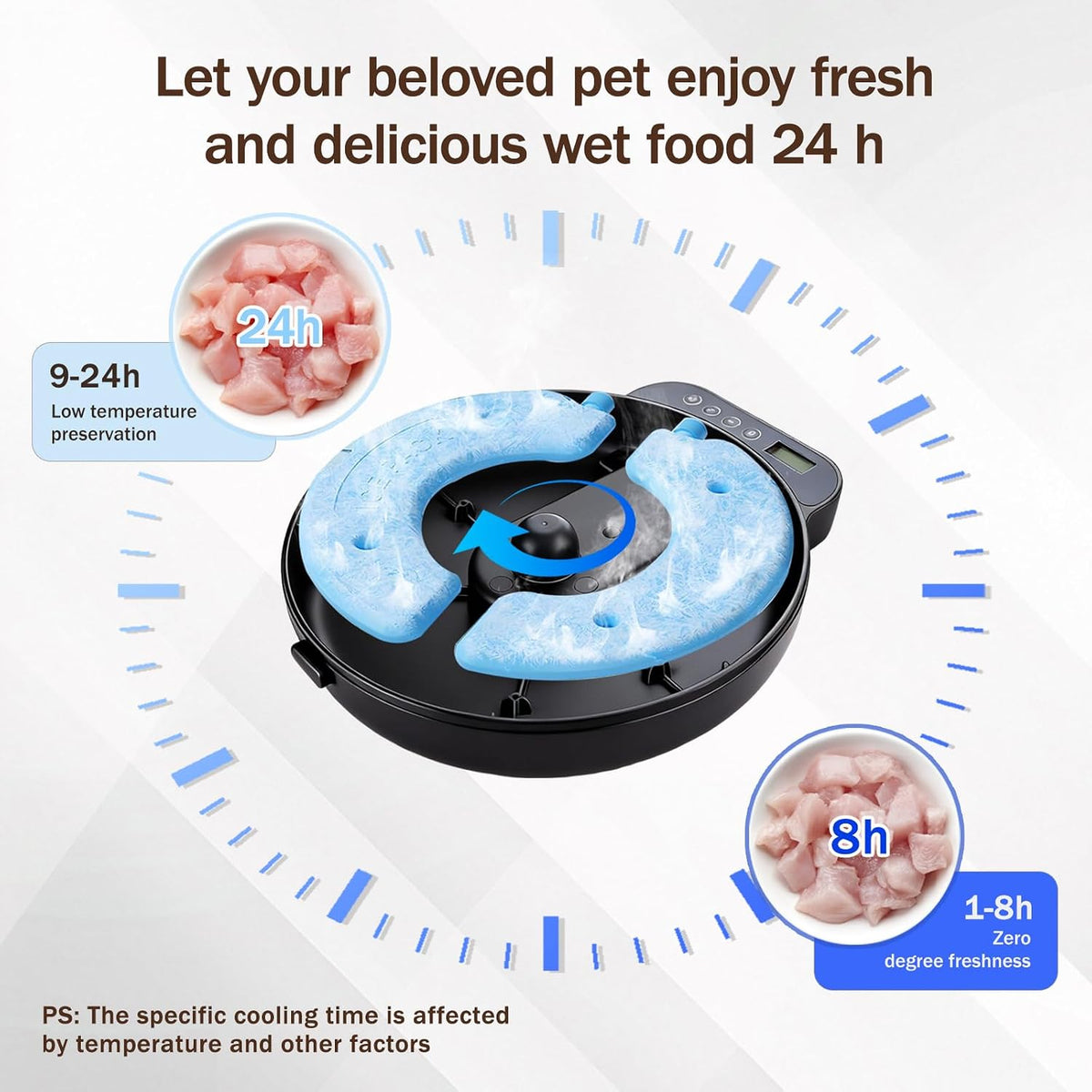 Automatic Wet Food Cat Feeder, Auto Refrigerated Wet Foods Feeder for Cats Dogs 4 Meal Timed Fresh Foods Dispenser with 2 Ice Packs Small Pet Feeders for Kitty Puppy Automatic Cat Dog Food Bowl