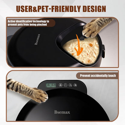 Automatic Wet Food Cat Feeder, Auto Refrigerated Wet Foods Feeder for Cats Dogs 4 Meal Timed Fresh Foods Dispenser with 2 Ice Packs Small Pet Feeders for Kitty Puppy Automatic Cat Dog Food Bowl