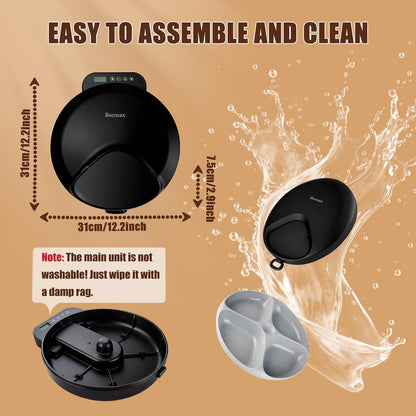 Automatic Wet Food Cat Feeder, Auto Refrigerated Wet Foods Feeder for Cats Dogs 4 Meal Timed Fresh Foods Dispenser with 2 Ice Packs Small Pet Feeders for Kitty Puppy Automatic Cat Dog Food Bowl