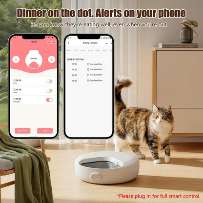 Automatic Wet Food Cat Feeder, Auto Refrigerated Wet Foods Feeder for Cats Dogs 4 Meal Timed Fresh Foods Dispenser with 2 Ice Packs Small Pet Feeders for Kitty Puppy Automatic Cat Dog Food Bowl