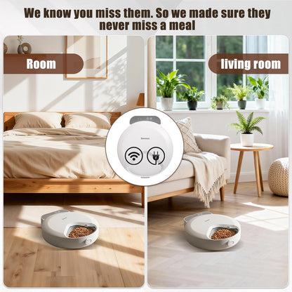 Automatic Wet Food Cat Feeder, Auto Refrigerated Wet Foods Feeder for Cats Dogs 4 Meal Timed Fresh Foods Dispenser with 2 Ice Packs Small Pet Feeders for Kitty Puppy Automatic Cat Dog Food Bowl