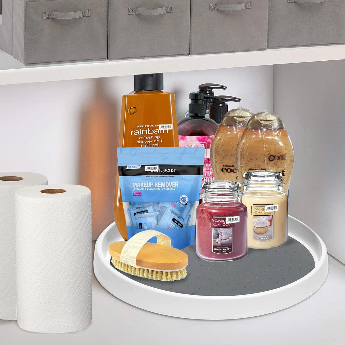 Set of 2, 12 Inch Non-Skid Lazy Susan Organizer, Pantry Lazy Susan Turntable for Cabinet, Kitchen Cabinet Organizer, Pantry Organization and Storage -Size- 12"x1.5"