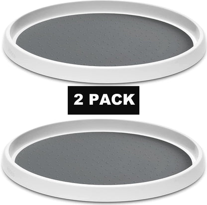 Set of 2, 12 Inch Non-Skid Lazy Susan Organizer, Pantry Lazy Susan Turntable for Cabinet, Kitchen Cabinet Organizer, Pantry Organization and Storage -Size- 12"x1.5"