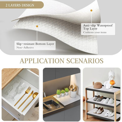 Shelf and Drawer Liner for Kitchen Cabinet Non Adhesive Non Slip