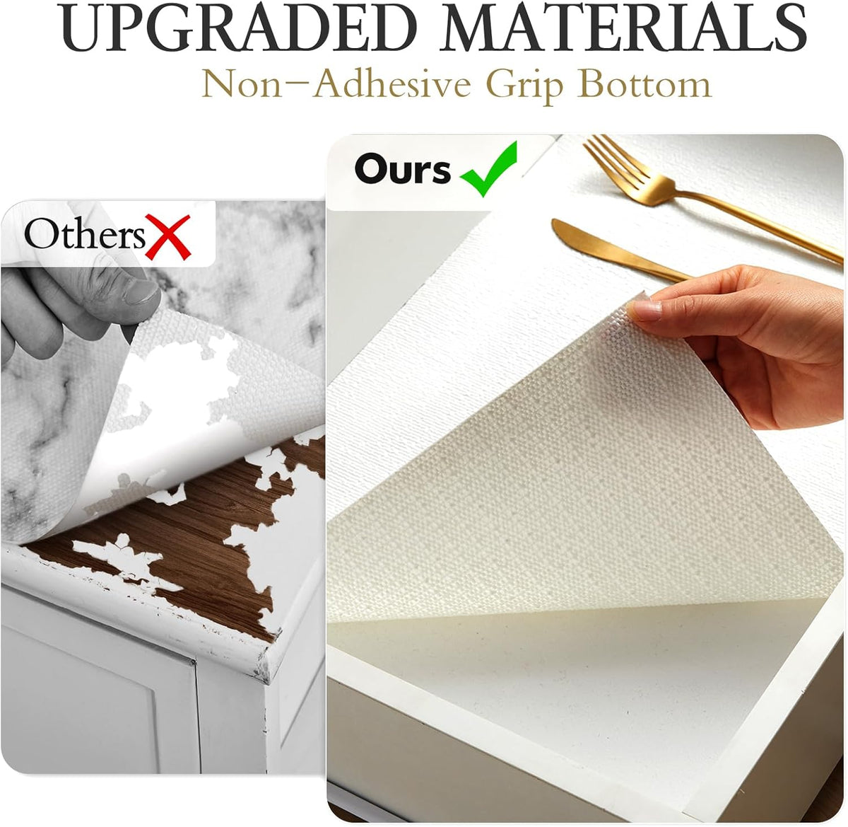 Shelf and Drawer Liner for Kitchen Cabinet Non Adhesive Non Slip