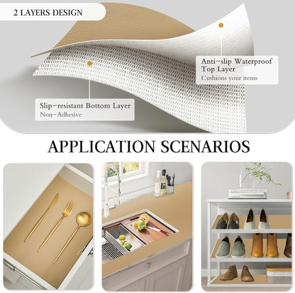 Shelf and Drawer Liner for Kitchen Cabinet Non Adhesive Non Slip
