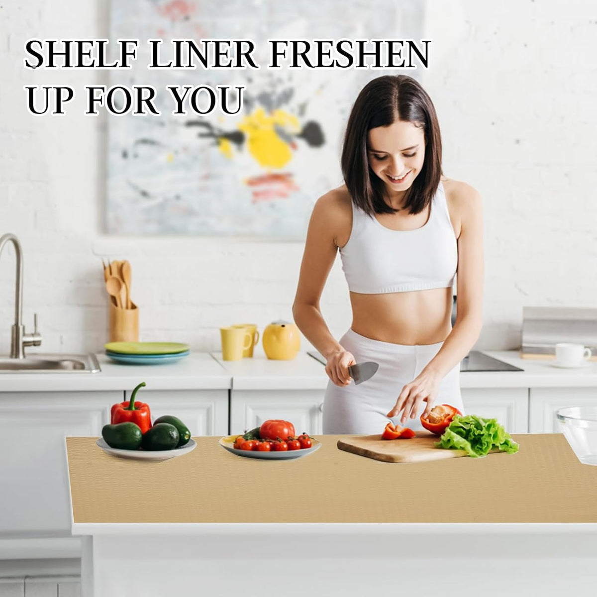Shelf and Drawer Liner for Kitchen Cabinet Non Adhesive Non Slip