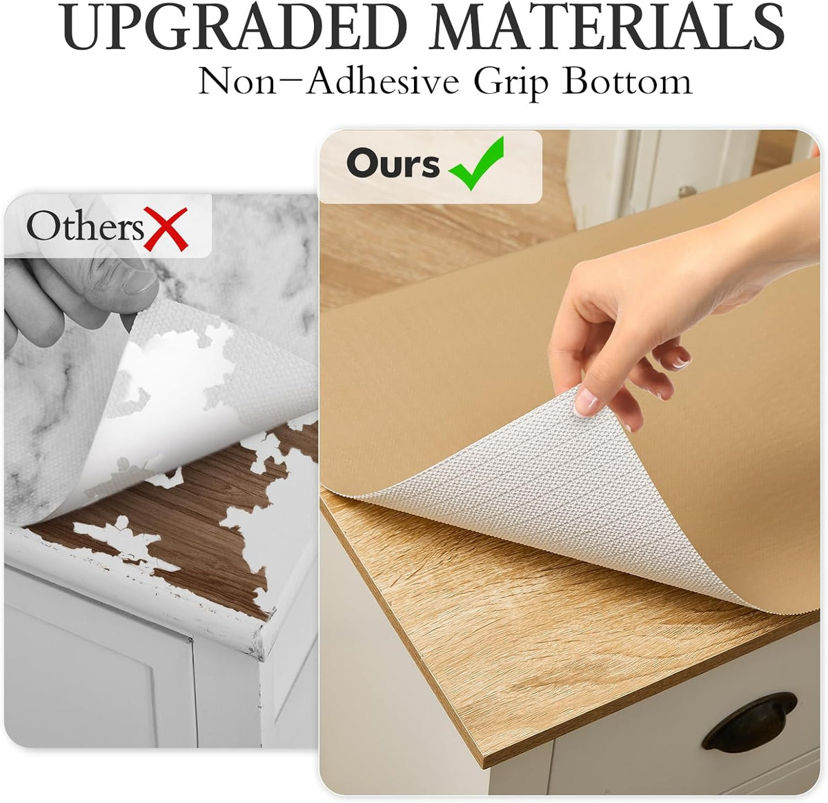 Shelf and Drawer Liner for Kitchen Cabinet Non Adhesive Non Slip