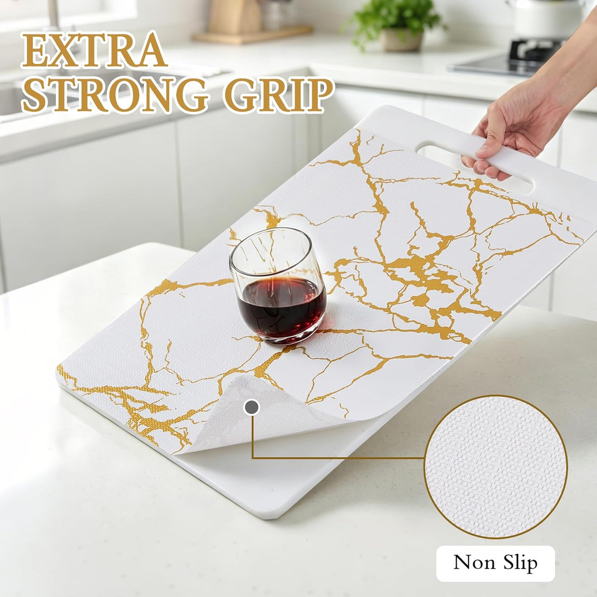 Shelf and Drawer Liner for Kitchen Cabinet Non Adhesive Non Slip