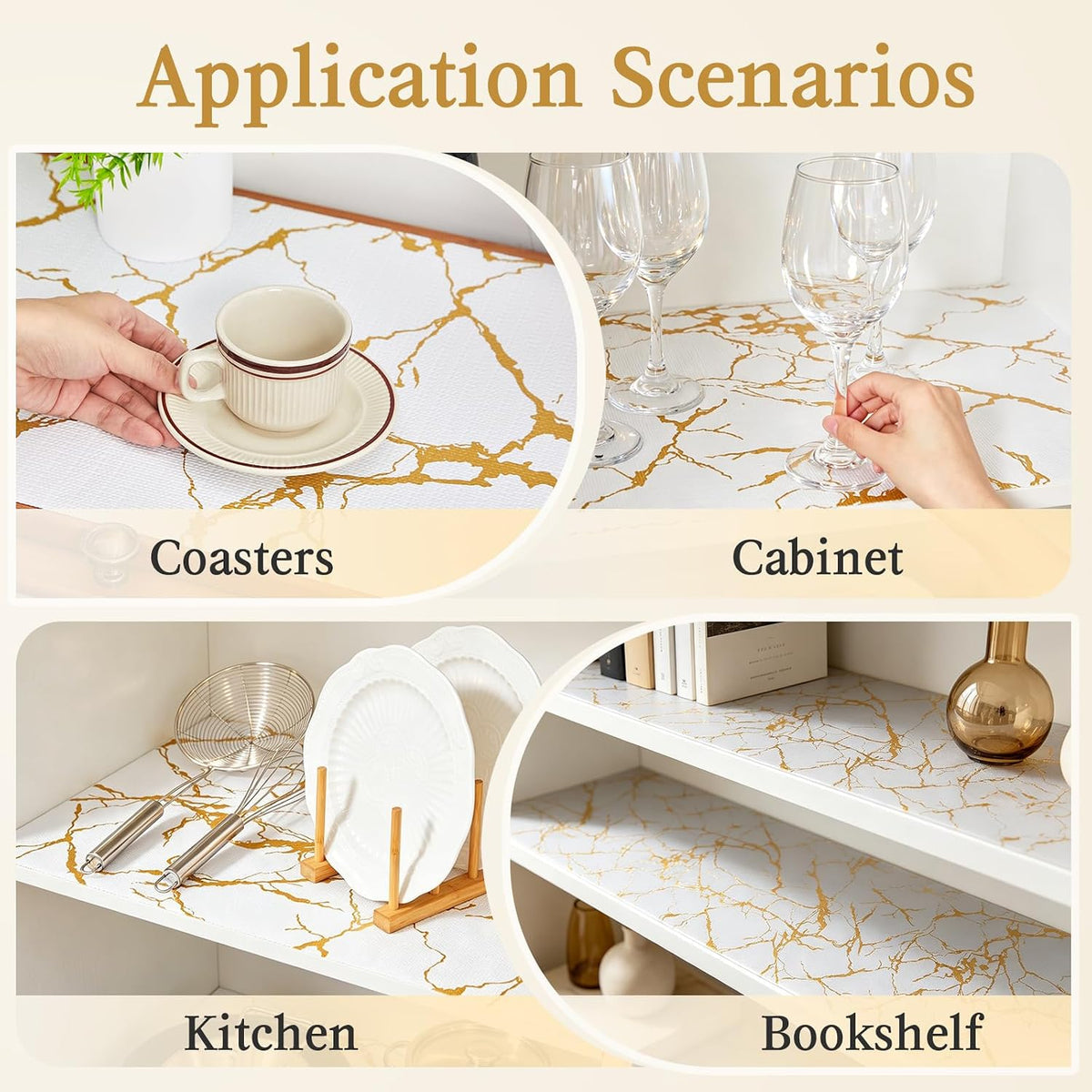 Shelf and Drawer Liner for Kitchen Cabinet Non Adhesive Non Slip