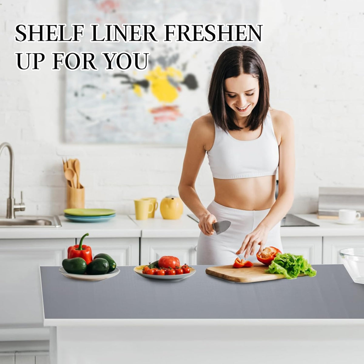 Shelf and Drawer Liner for Kitchen Cabinet Non Adhesive Non Slip