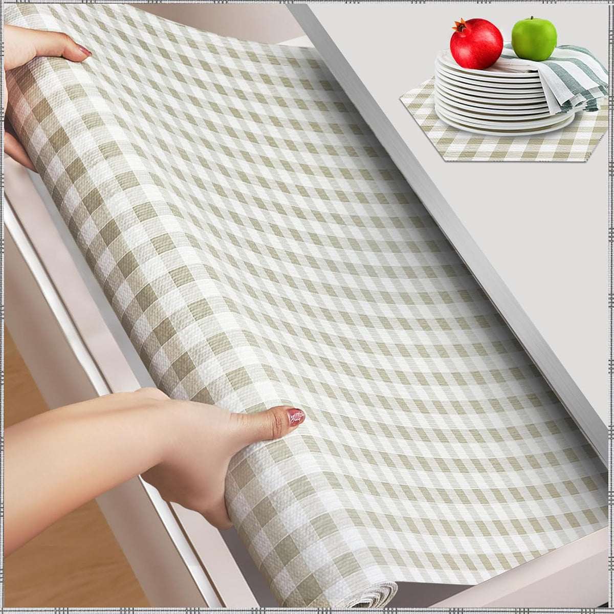 Shelf and Drawer Liner for Kitchen Cabinet Non Adhesive Non Slip