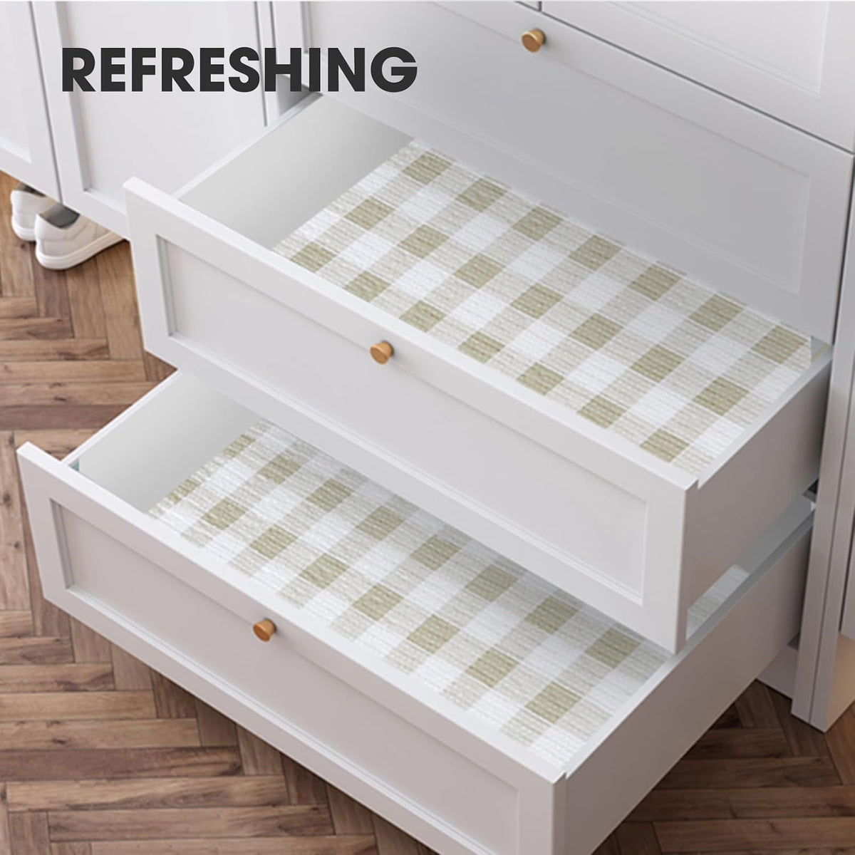 Shelf and Drawer Liner for Kitchen Cabinet Non Adhesive Non Slip