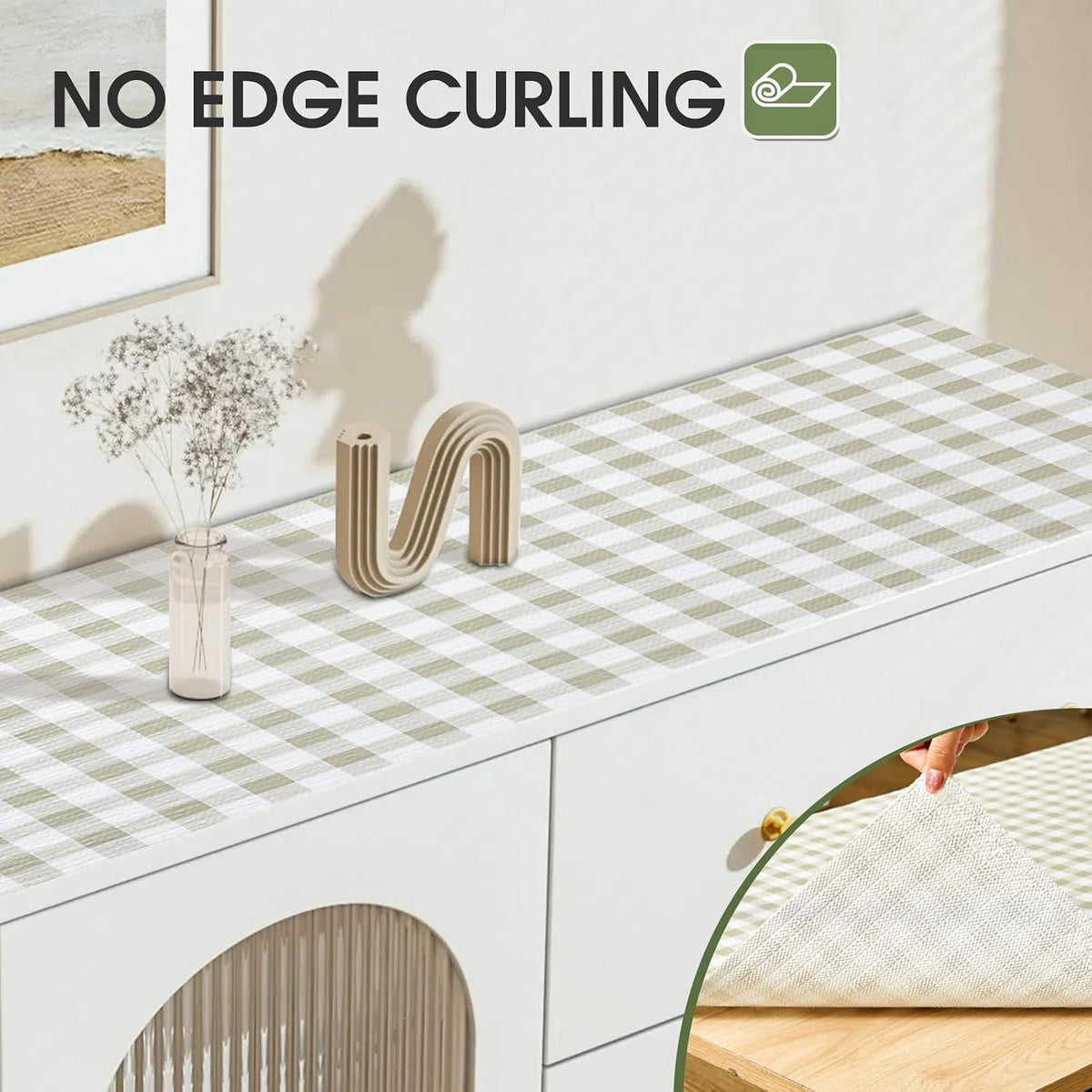 Shelf and Drawer Liner for Kitchen Cabinet Non Adhesive Non Slip