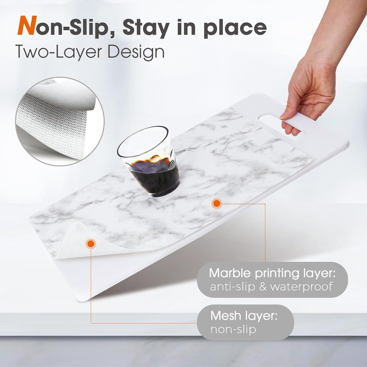 Shelf and Drawer Liner for Kitchen Cabinet Non Adhesive Non Slip